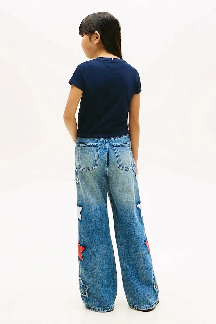 Tommy Hilfiger pamuk ve elastan çocuk tişörtü