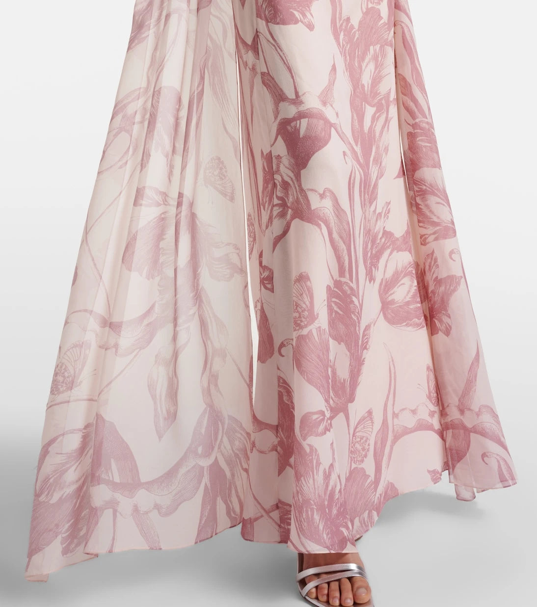 Erdem - Draped floral silk voile gown