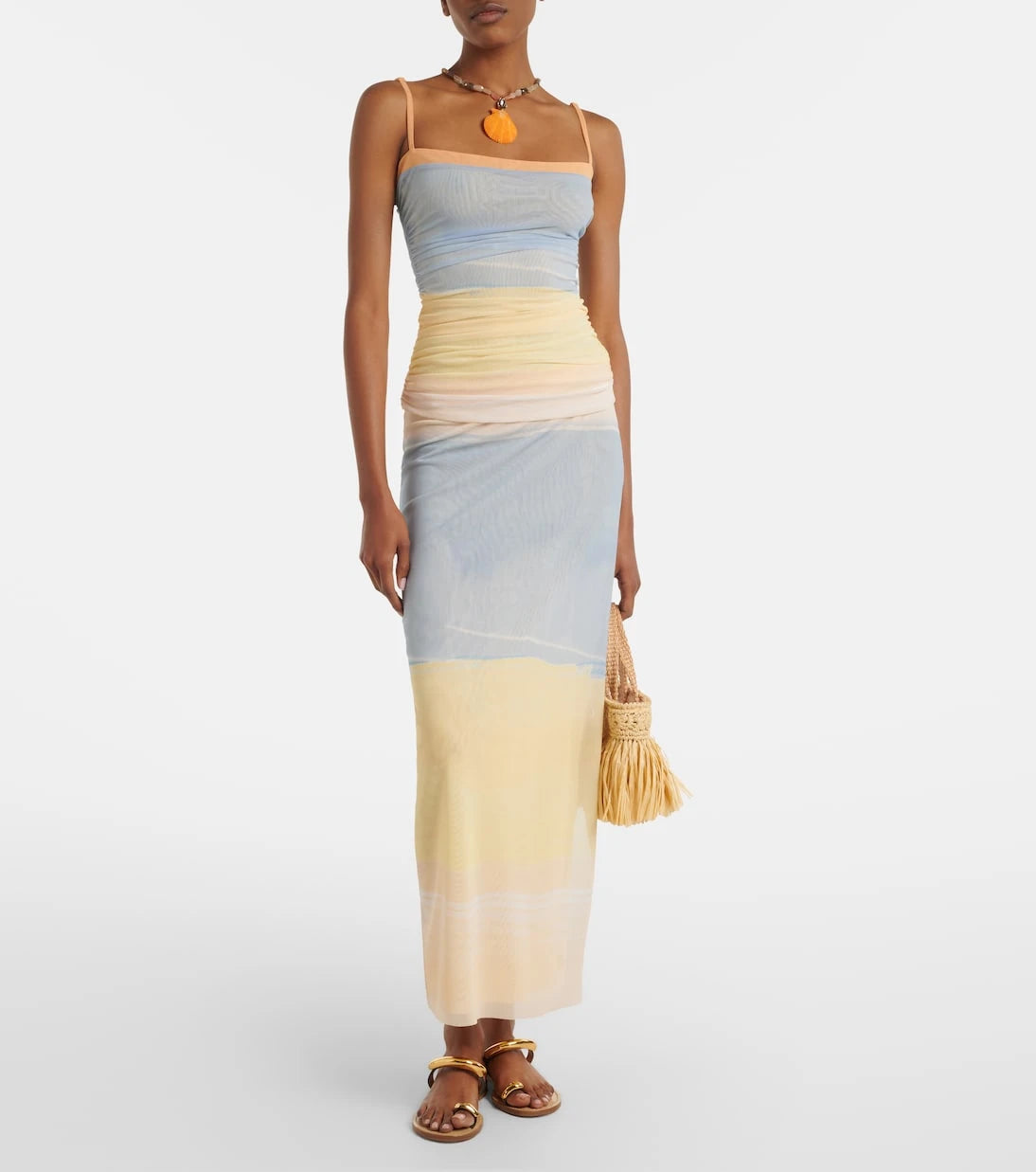 SIR - Printed mesh maxi skirt