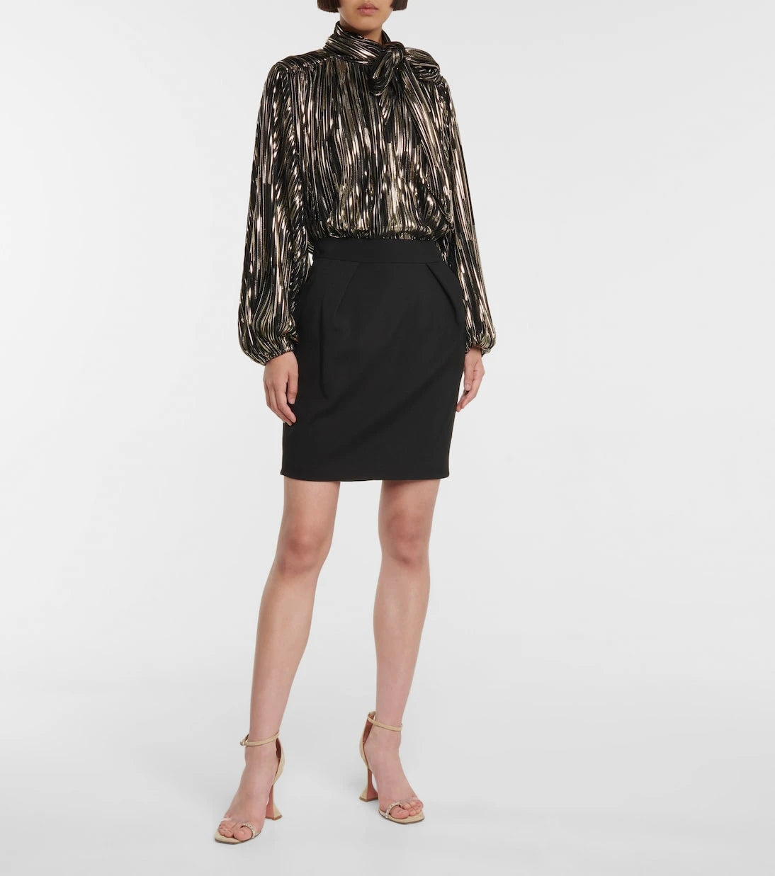 Alexandre Vauthier - Metallic tie-neck blouse