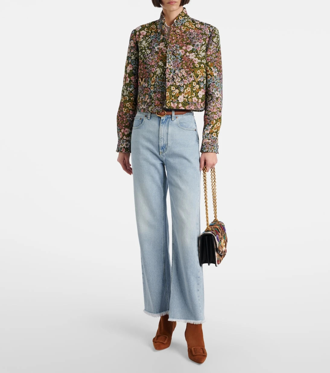 Manolo Blahnik - حذاء الكاحل Baylow المصنوع من جلد الشمواه والمزين بالزخارف