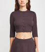 Skims Burgundy Smooth Lounge Cropped Cardigan