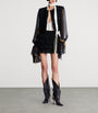 Balmain Black Ruffle Knit Mini Skirt