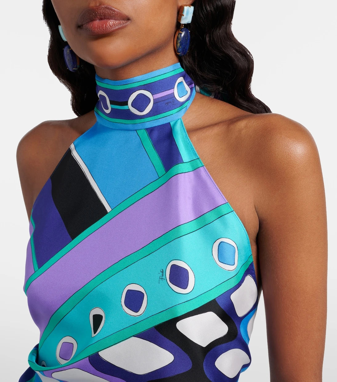 Pucci - Vivara silk twill halterneck top