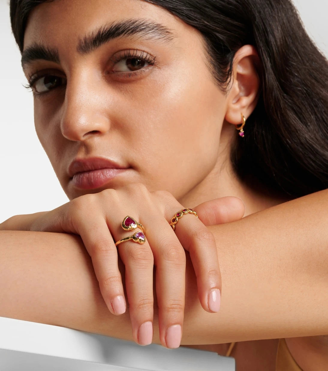 Octavia Elizabeth - خاتم أبدية Nesting Gem من الذهب عيار 18 قيراط مع الياقوت