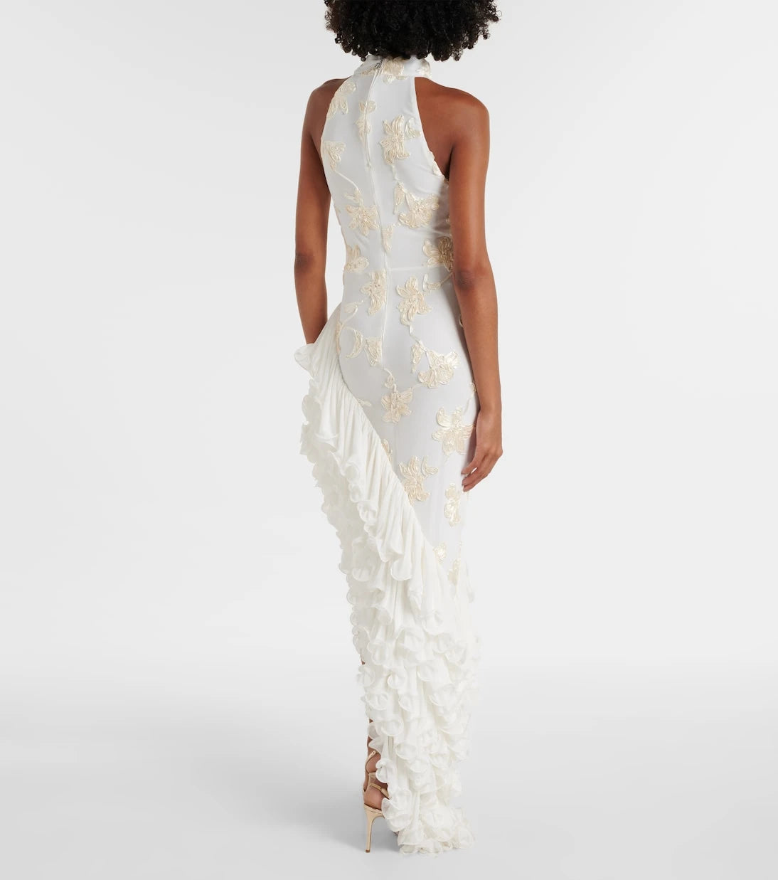 Rotate - Bridal floral-appliqué maxi dress