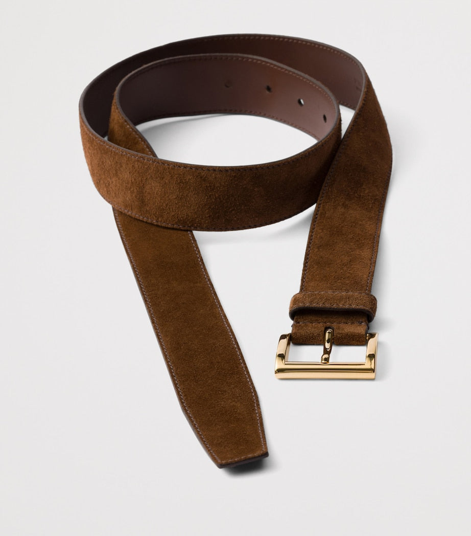 Prada Brown Suede Belt