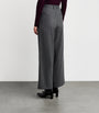 Max Mara Grey Stretch-Wool Flannel Trousers