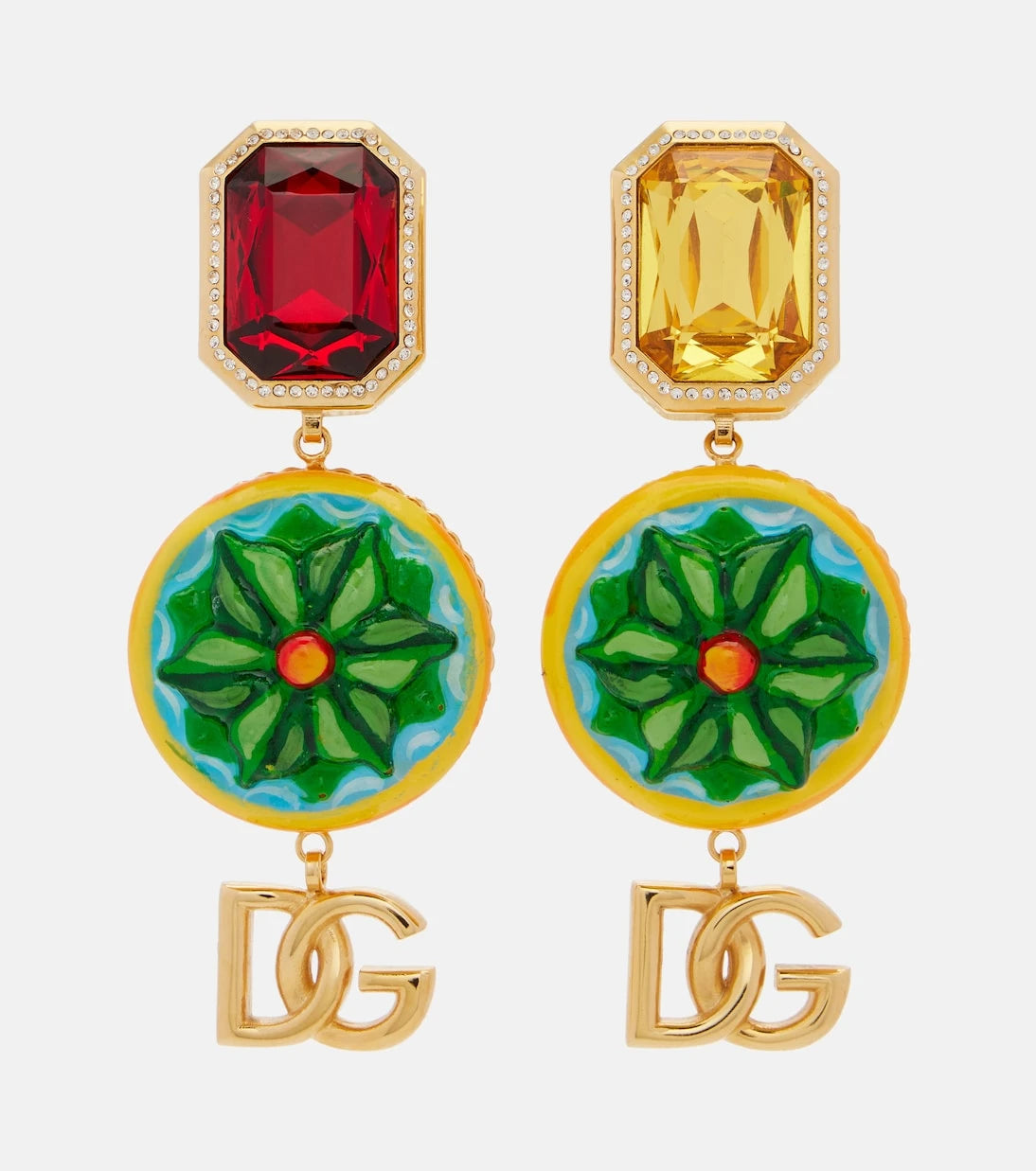Dolce&Gabbana - DG embellished clip-on earrings