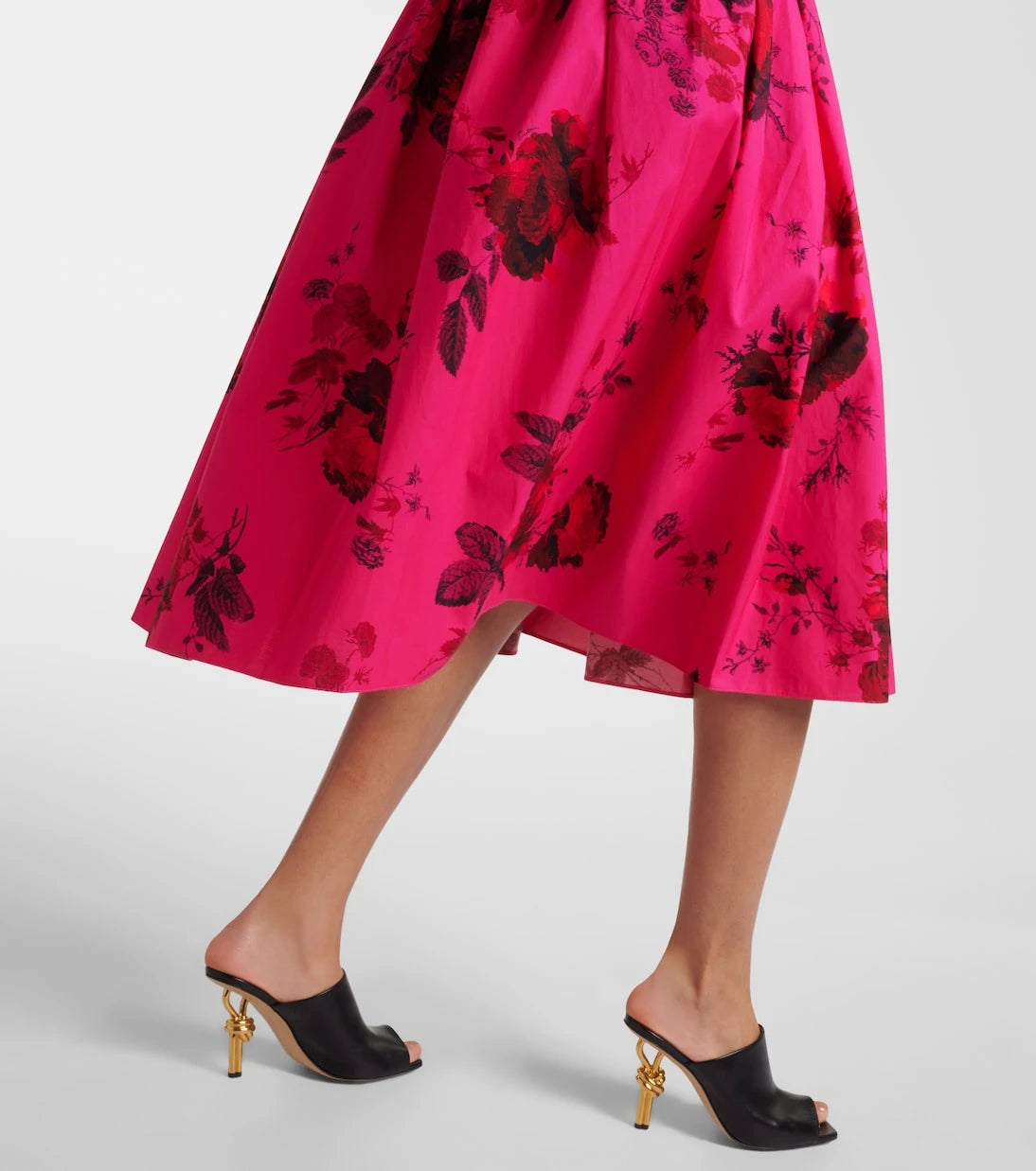 Erdem - Floral cotton faille midi dress