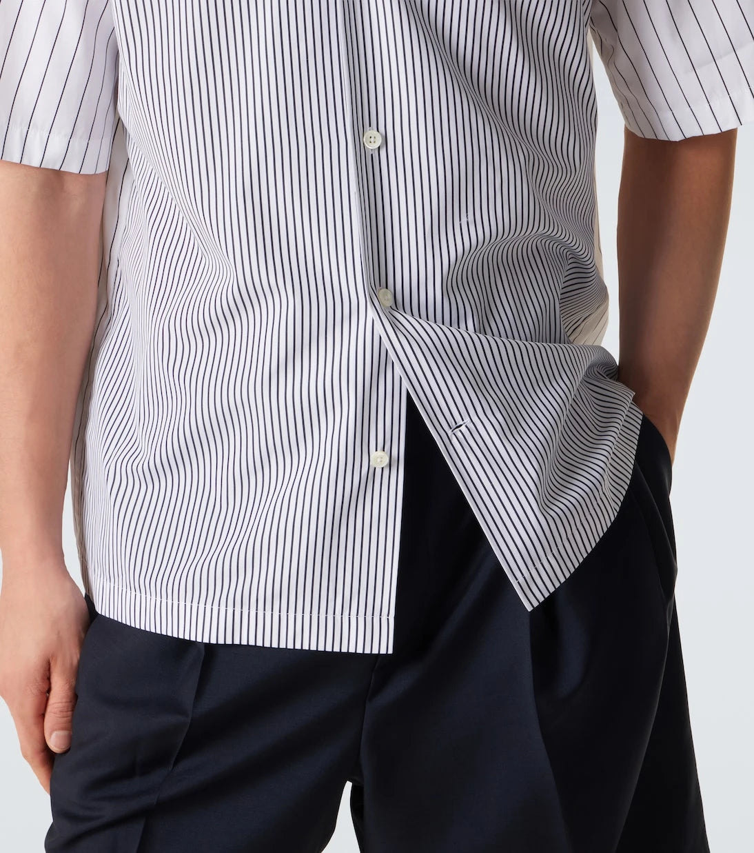 Jil Sander - Striped cotton bowling shirt