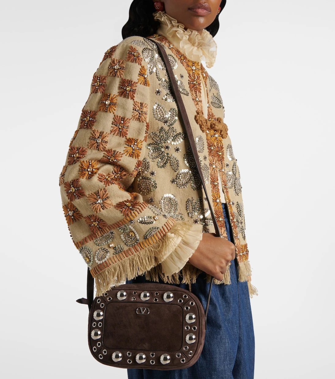 Valentino Garavani - Nellcôte Small suede crossbody bag