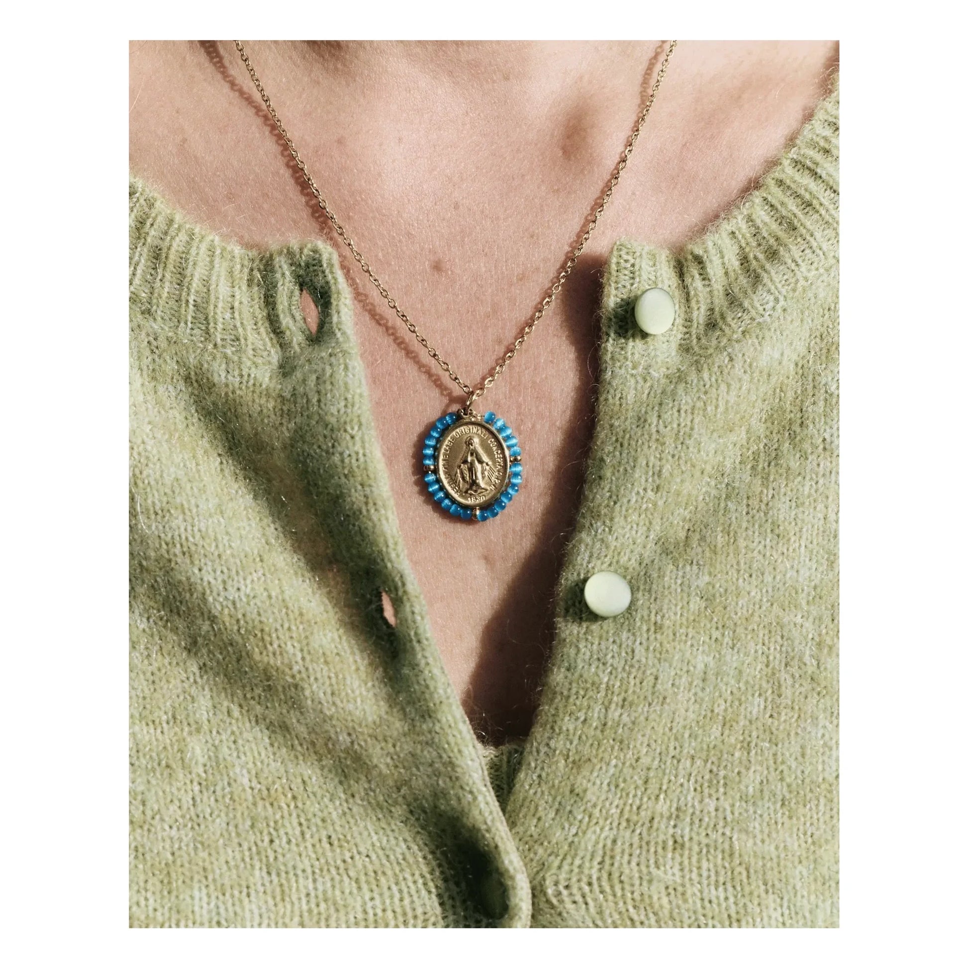 Palas - Santa Maria Précieuse necklace | Light Blue