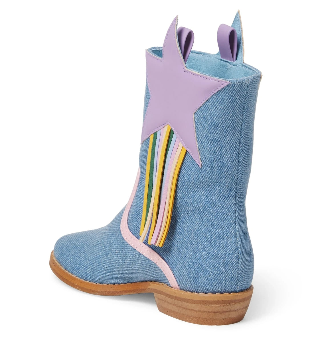Stella McCartney Kids - Fringed denim cowboy boots