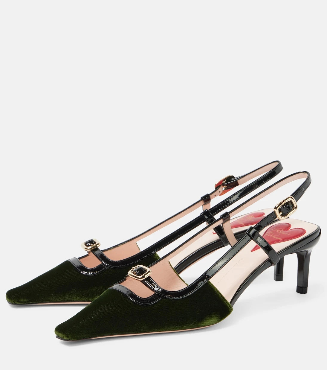 Roger Vivier - حذاء "فيف كانار" مفتوح من الخلف ومزيّن بالجلد بكعب بطة