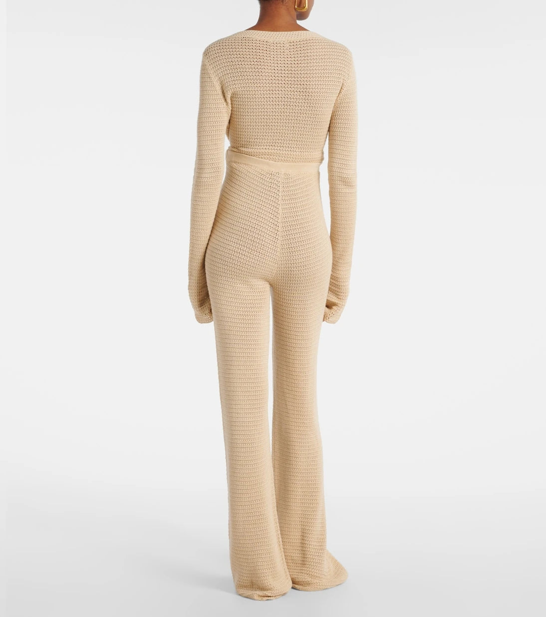 Posse - Lennon knitted cotton-blend flared pants