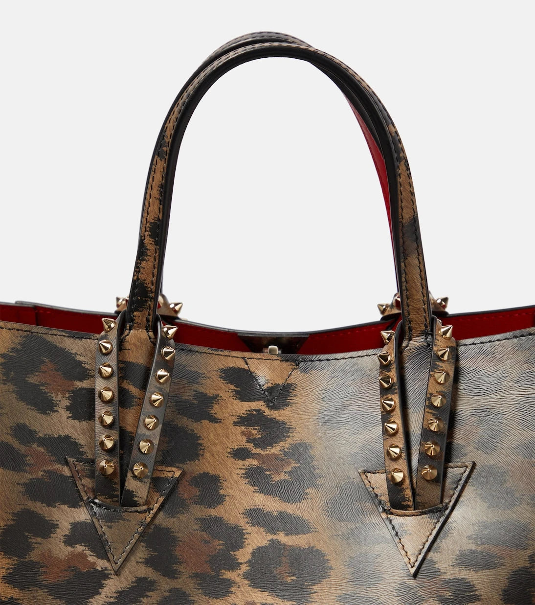 Christian Louboutin - حقيبة يد كاباشيك صغيرة بطبعة جلد الفهد