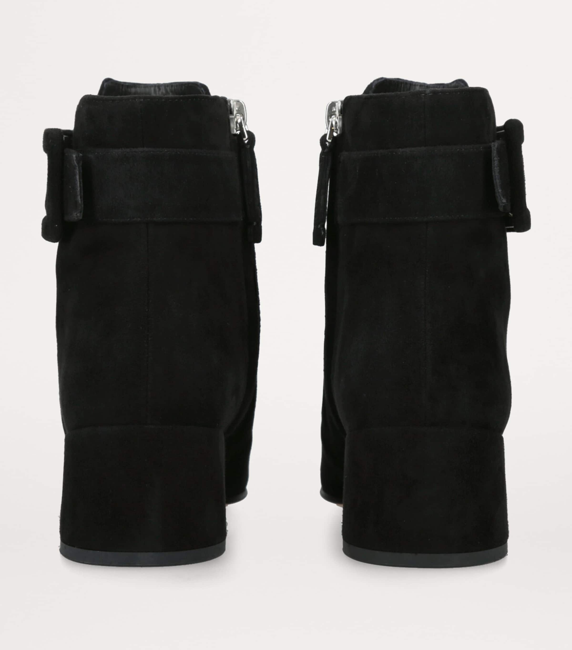 Roger Vivier Black Suede Très Vivier Polly Ankle Boots 45