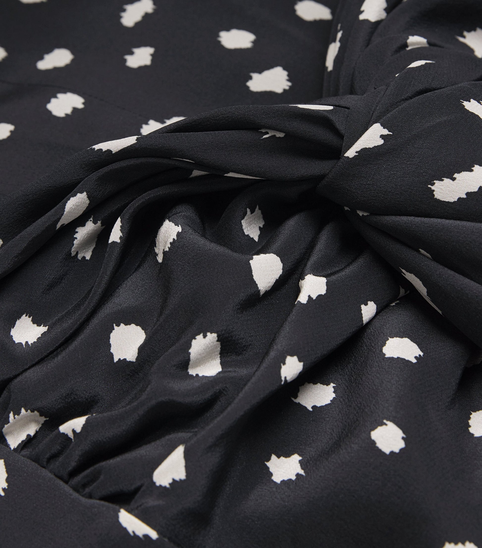 Blazé Milano Navy Silk Ruched Mariquita Midi Skirt