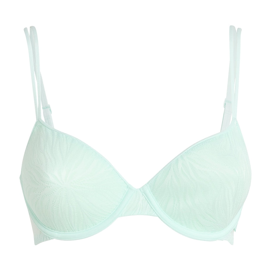 Calvin Klein Blue Sheer Marquisette Demi Bra