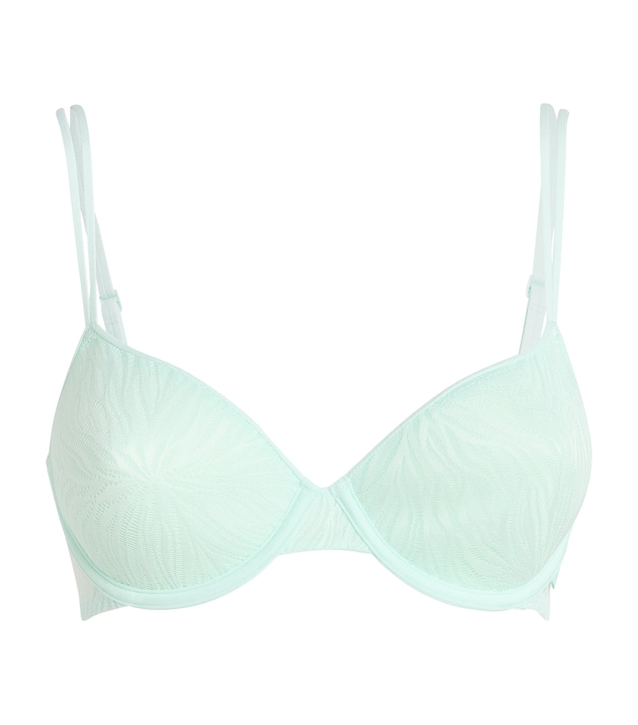 Calvin Klein Blue Sheer Marquisette Demi Bra