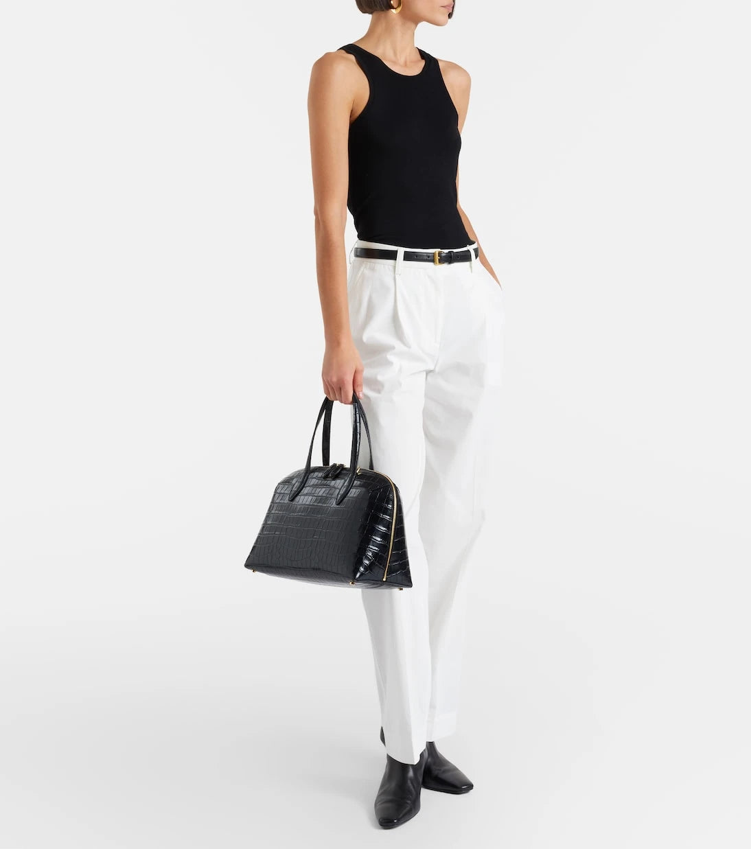 Toteme - Curved ribbed-knit tank top
