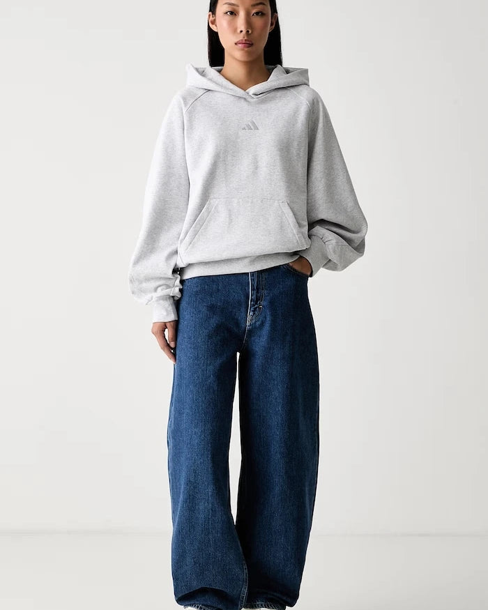 pamuktan kadın adidas kapüşonlu sweatshirt