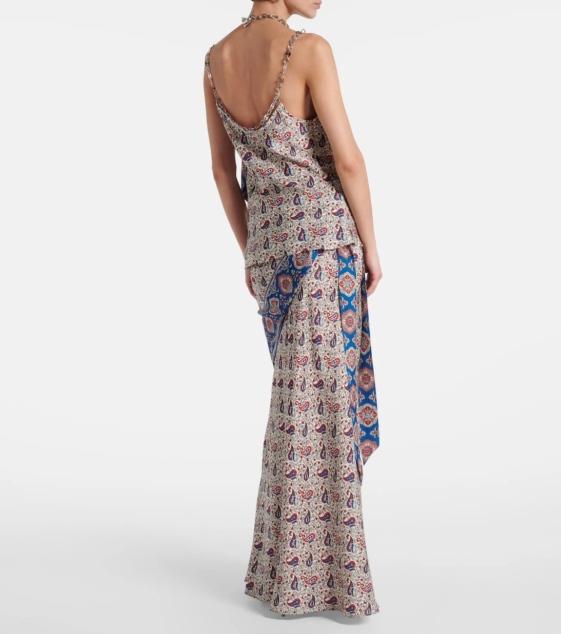 Rabanne - Chain-detail paisley satin camisole