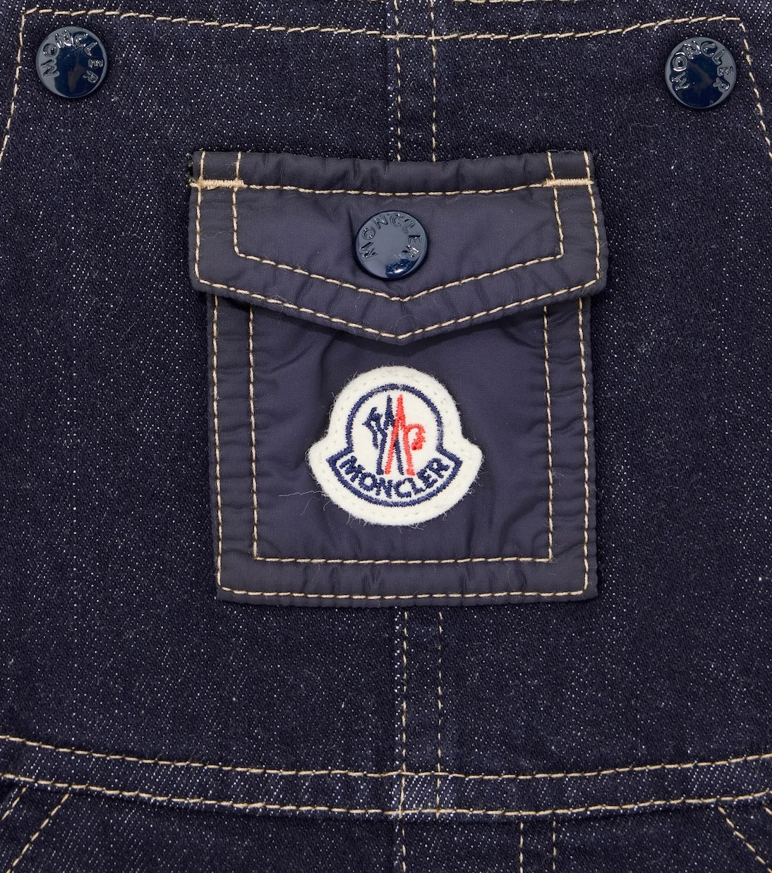 Moncler Enfant - Baby logo denim overalls