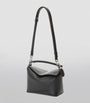 LOEWE Black Small Leather Puzzle Edge Top-Handle Bag