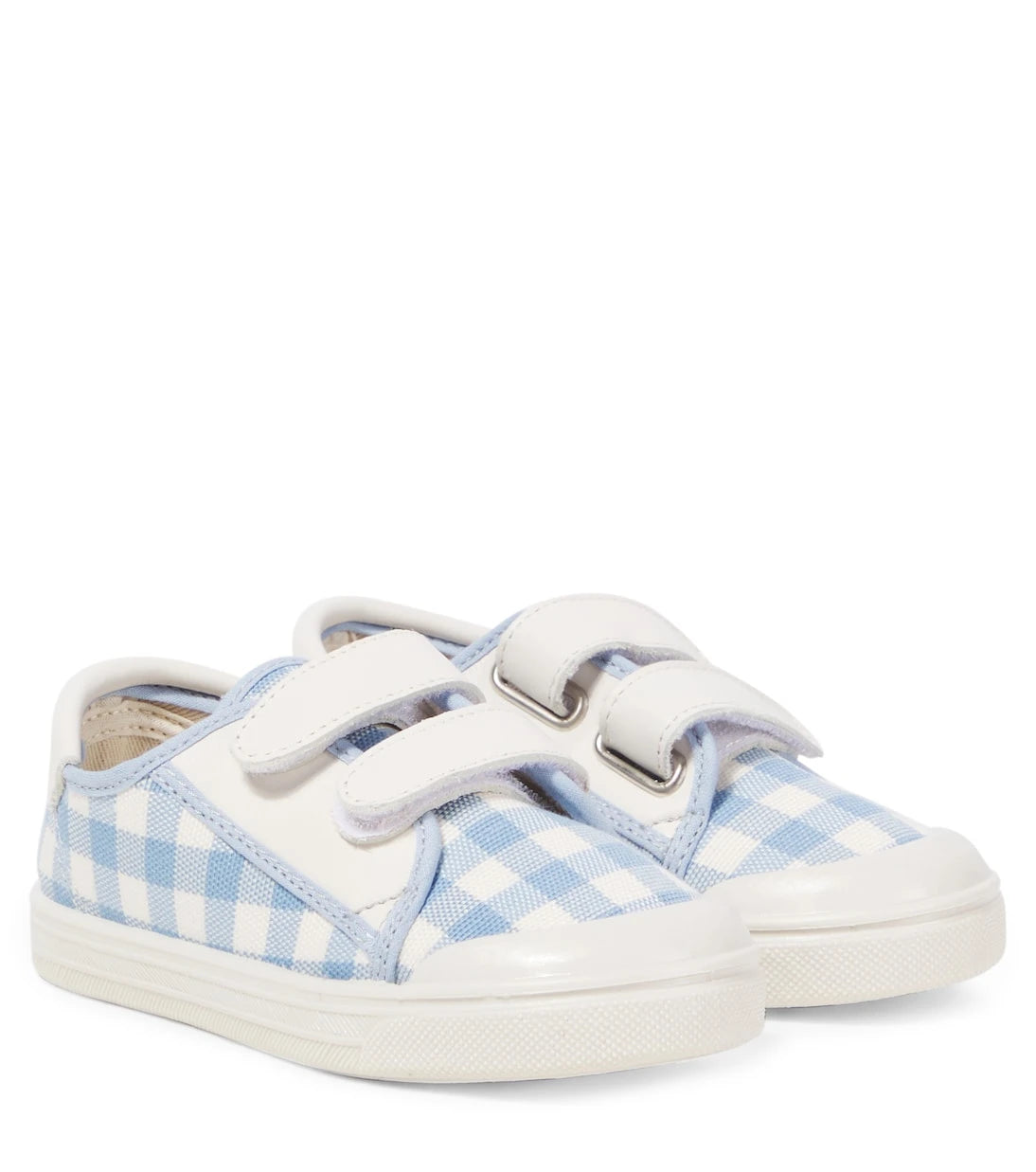 PèPè - Leather-trimmed gingham sneakers