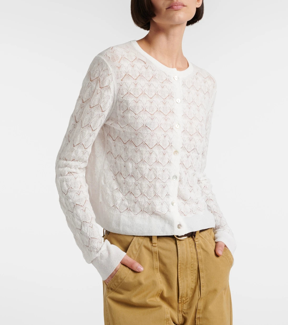 Vince - Pointelle cotton cardigan