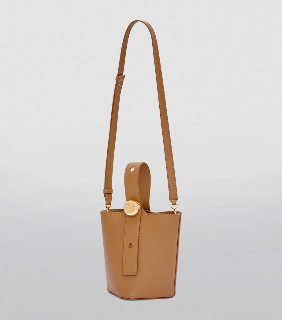 LOEWE Brown Mini Leather Pebble Bucket Bag