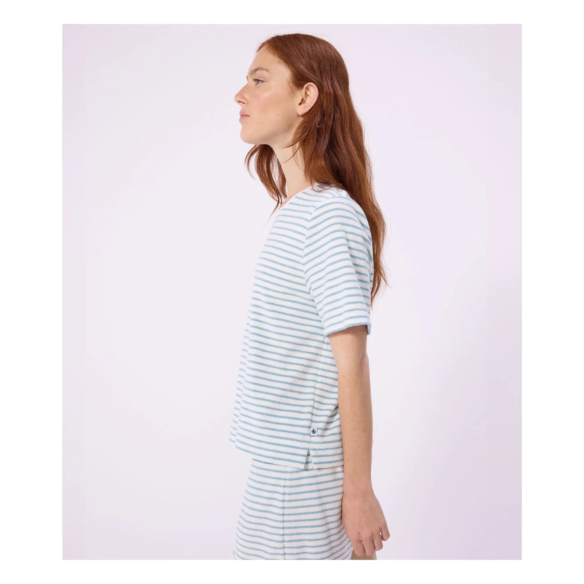 Petit Bateau - Striped Towelling Pyjama Shorts | Turquoise