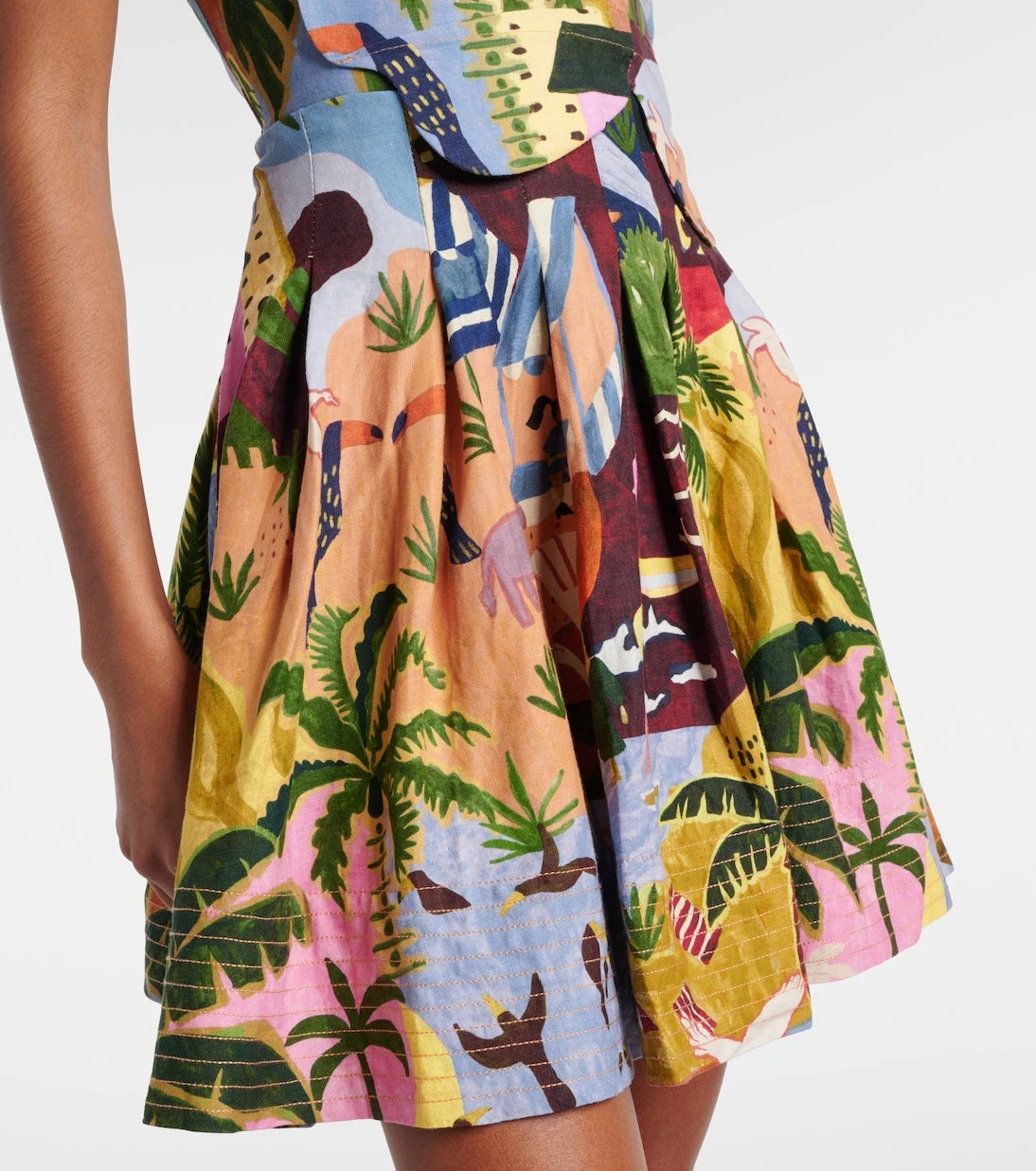 Farm Rio - Tropical Painting printed cotton minidress
