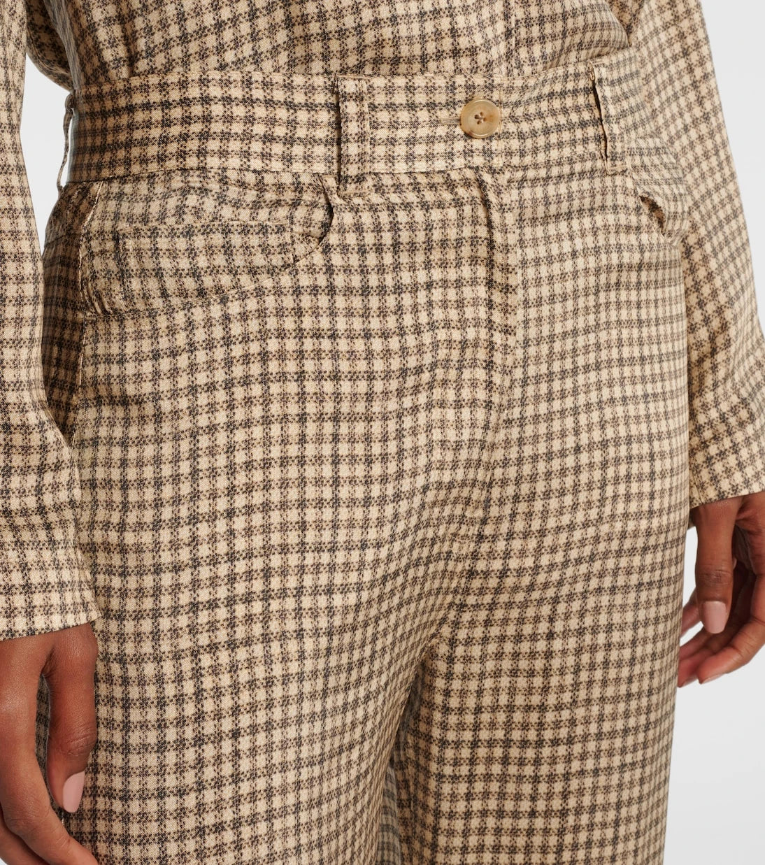 Acne Studios - Poltana checked mid-rise wide-leg pants