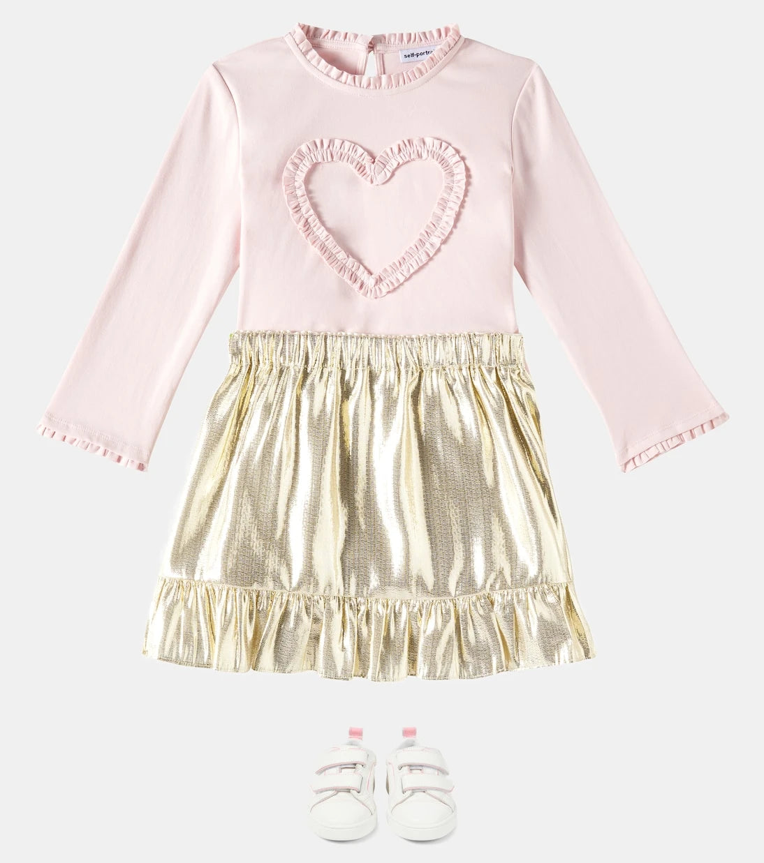 Self-Portrait Kids - Ruffled cotton jersey top