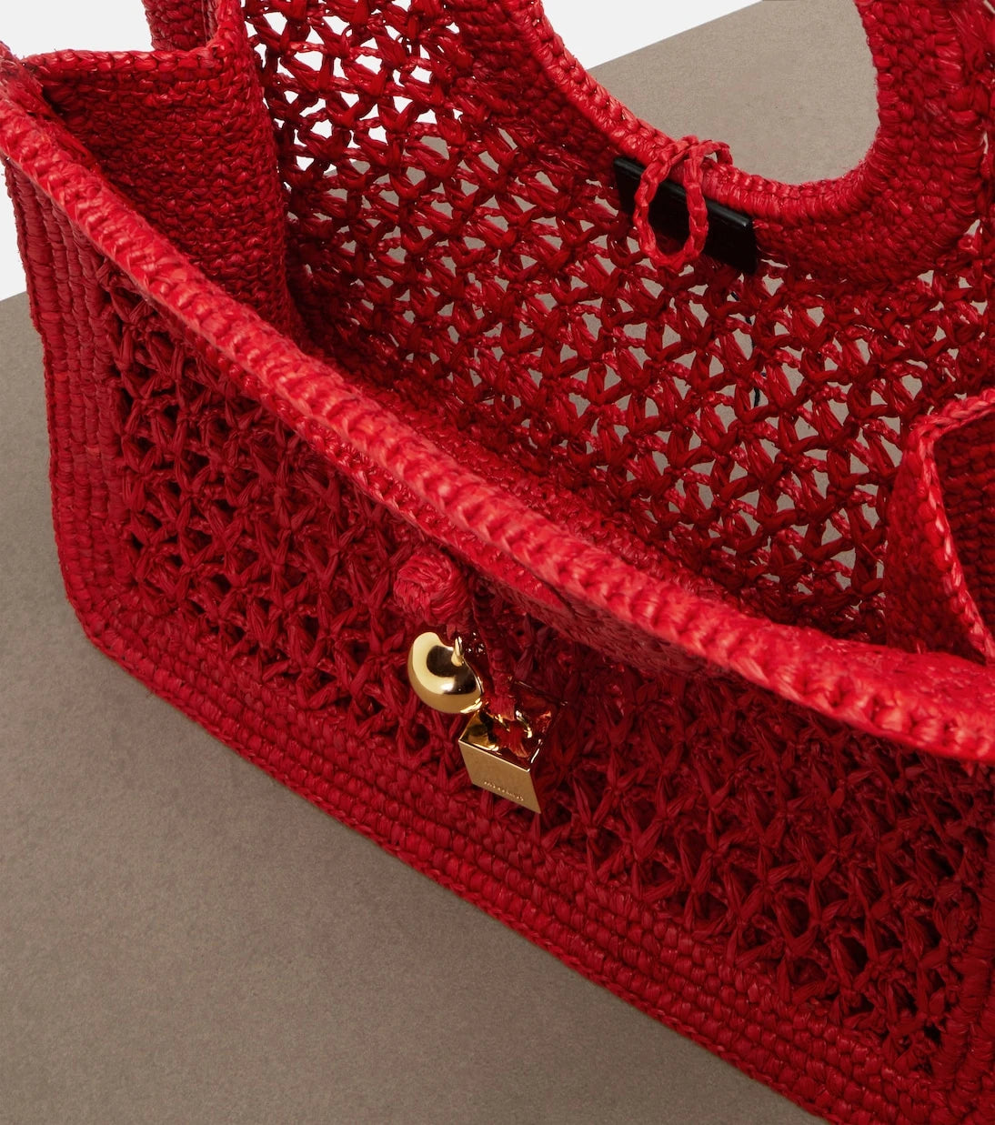 Jacquemus - Spiaggia Small raffia top-handle bag