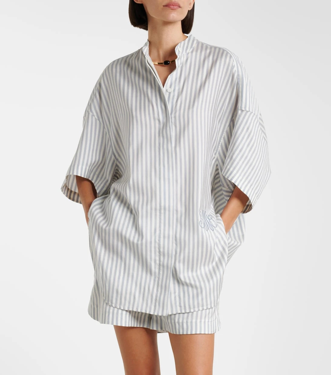 Stella McCartney - Striped silk and wool shirt