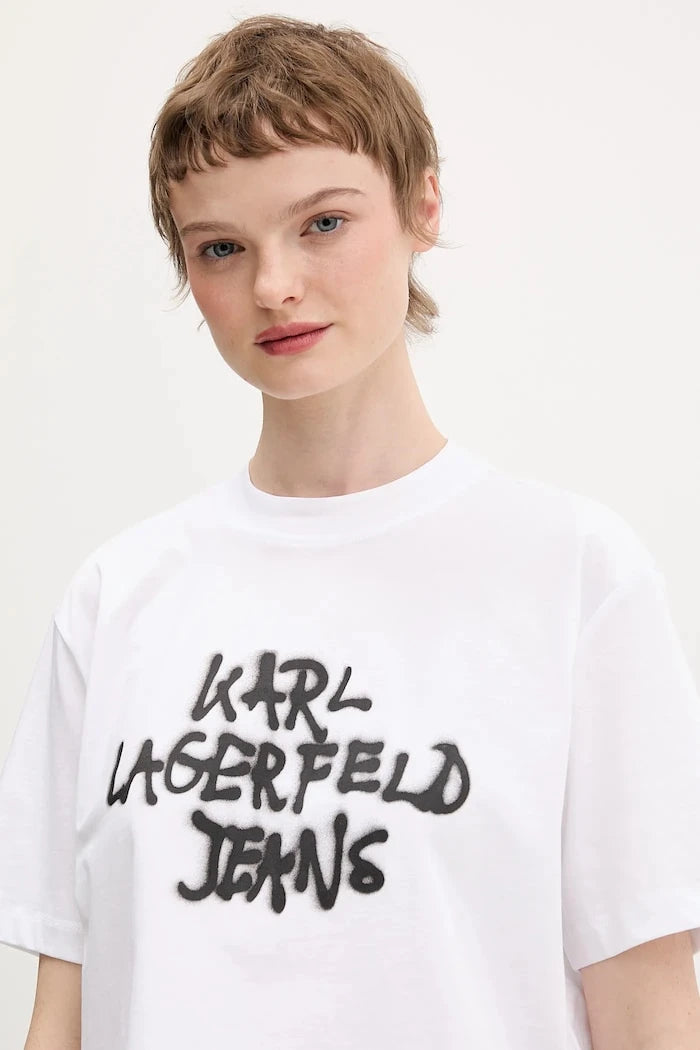 Pamuklu Tişört Karl Lagerfeld Jeans