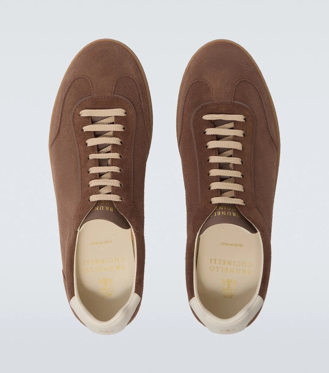 Brunello Cucinelli - Leather-trimmed suede sneakers