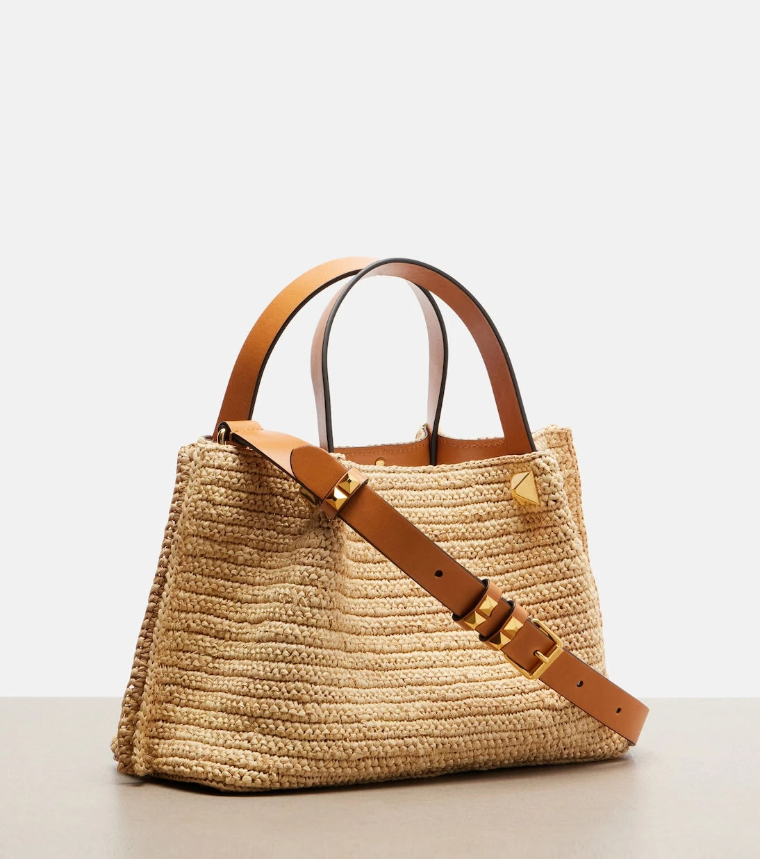 Valentino Garavani - VLogo Small raffia tote bag