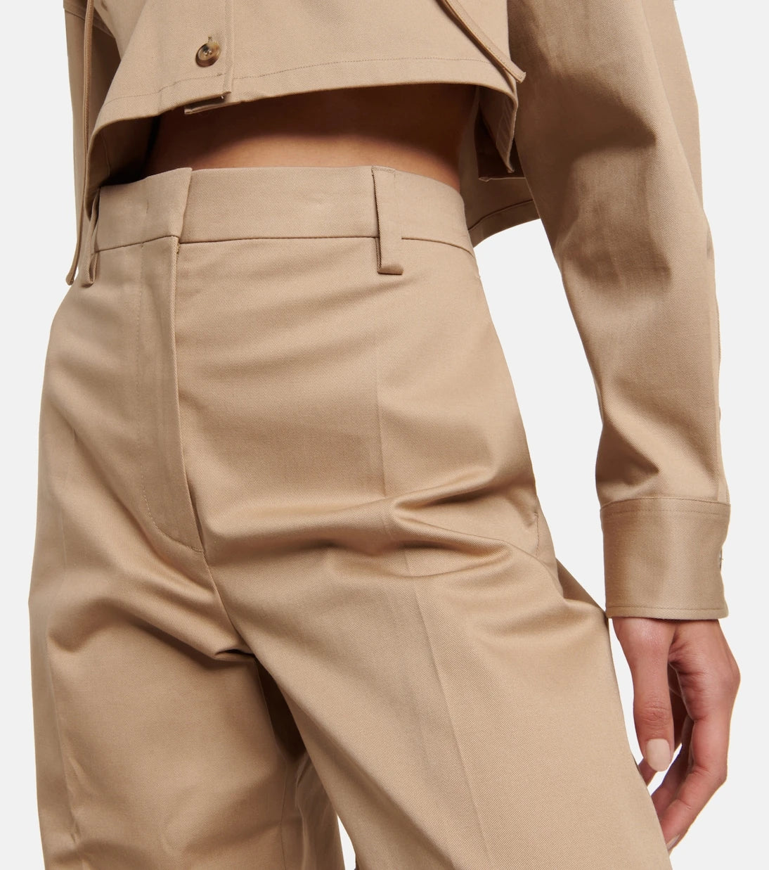 Prada - High-rise cotton-blend pants
