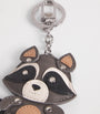 Weekend Max Mara Grey Leather Raccoon Key Ring