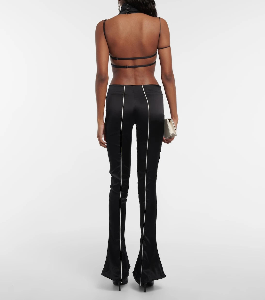 Didu - Low-rise flared silk satin pants