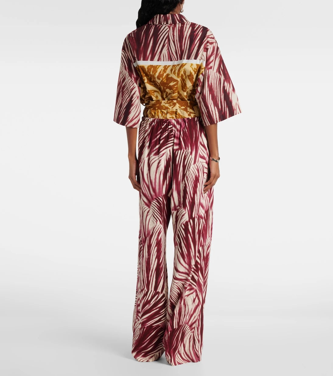 Dries Van Noten - Printed crêpe wide-leg pants