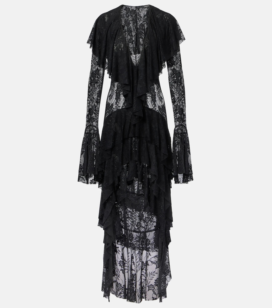 Norma Kamali - Asymmetric ruffled midi dress