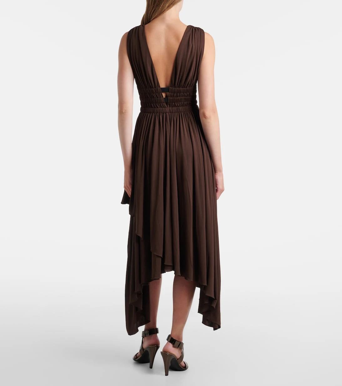 Alaïa - فستان جيرسي ميدي غير متماثل دييس
