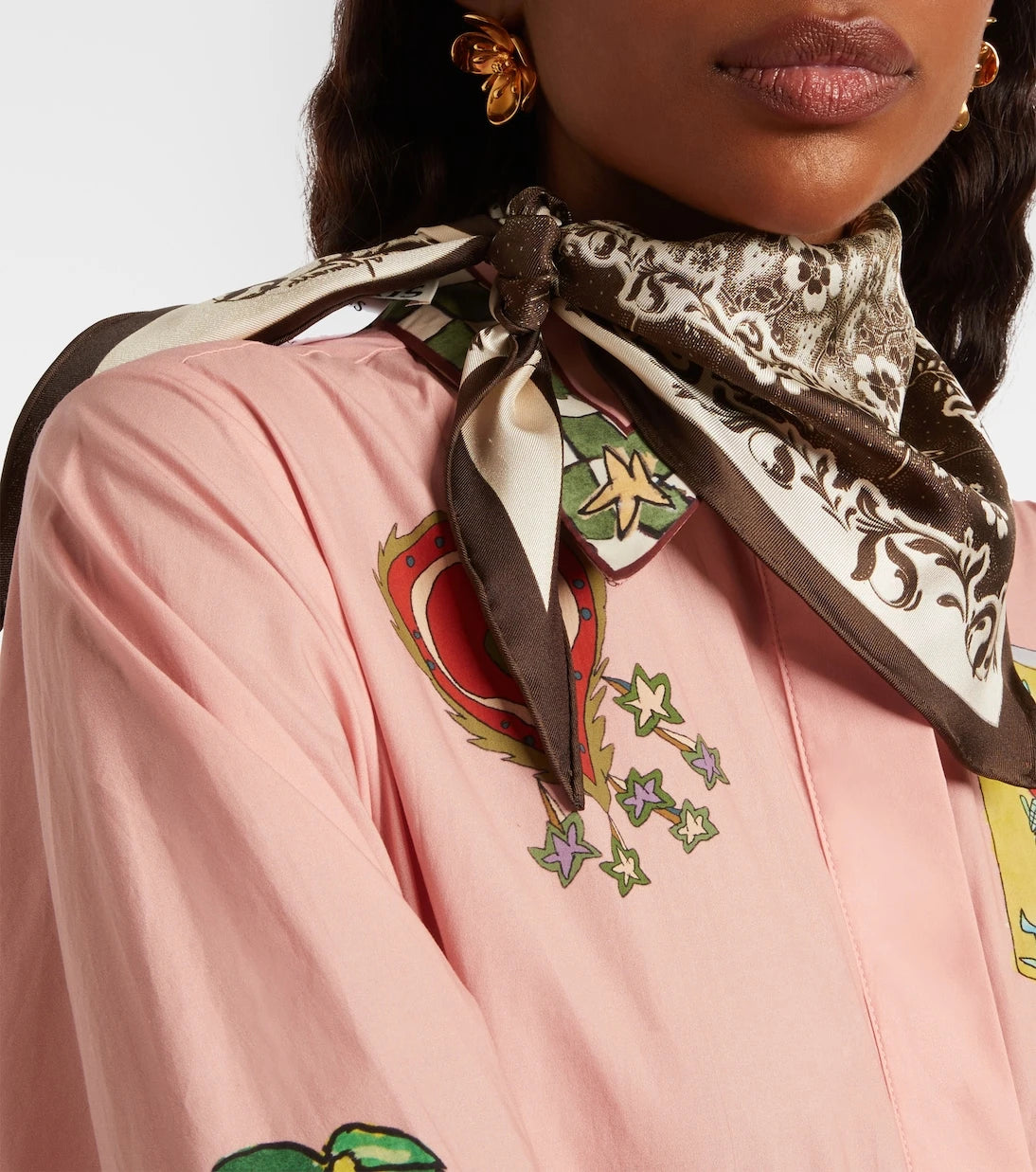 Alémais - Violet floral silk scarf