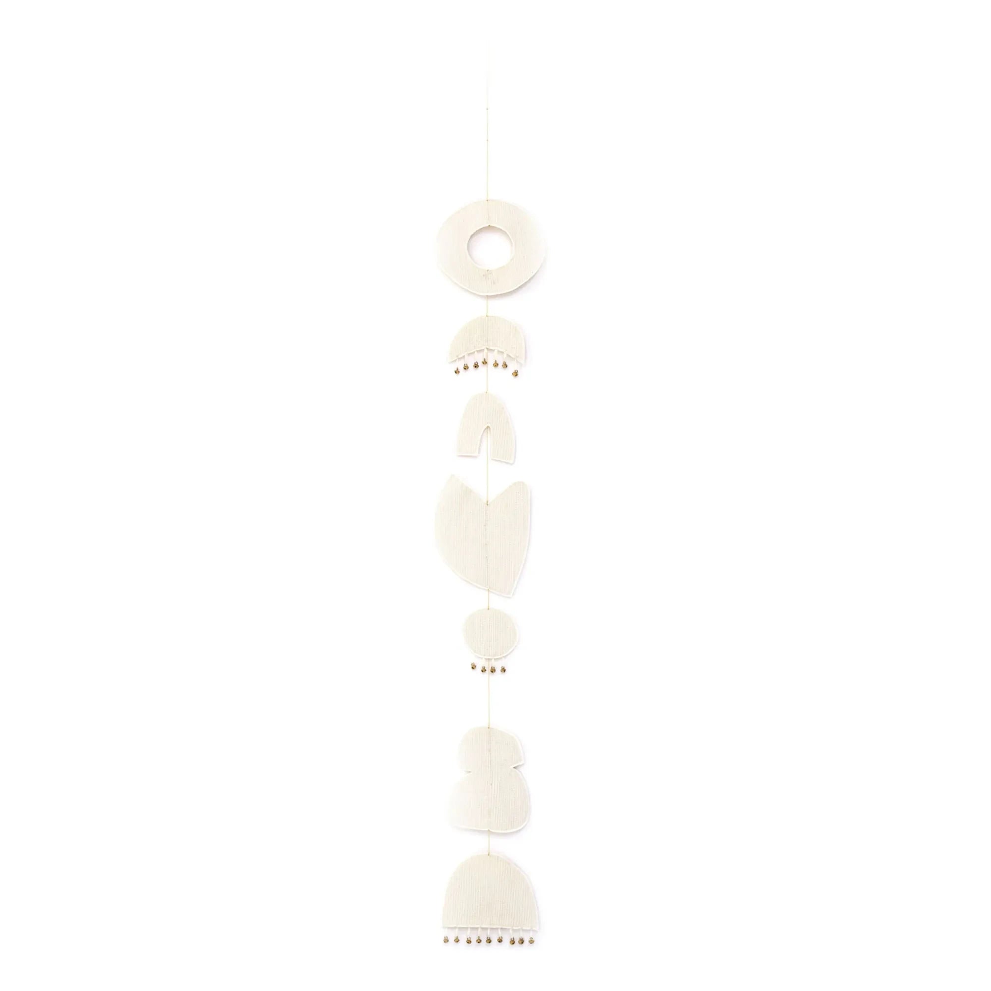 Muskhane - Chakra mobile in quilted felt | Ecru